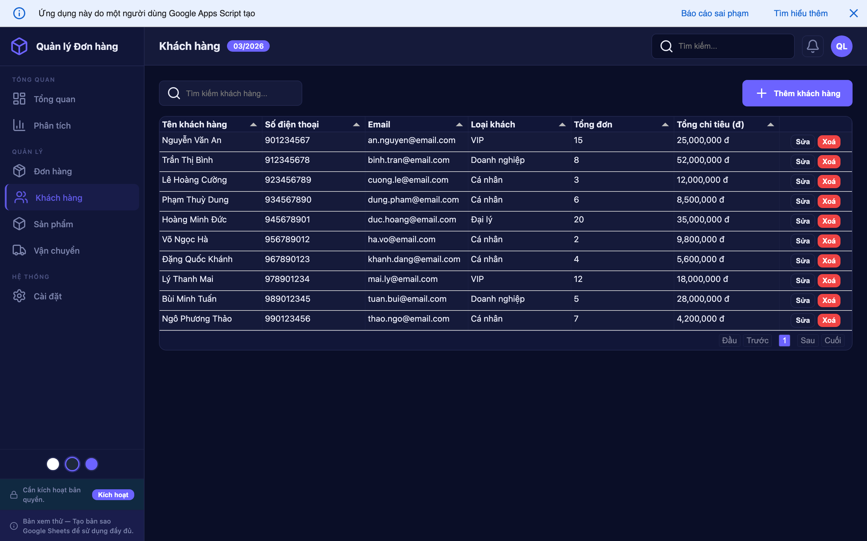 Quản lý Đơn hàng screenshot 4