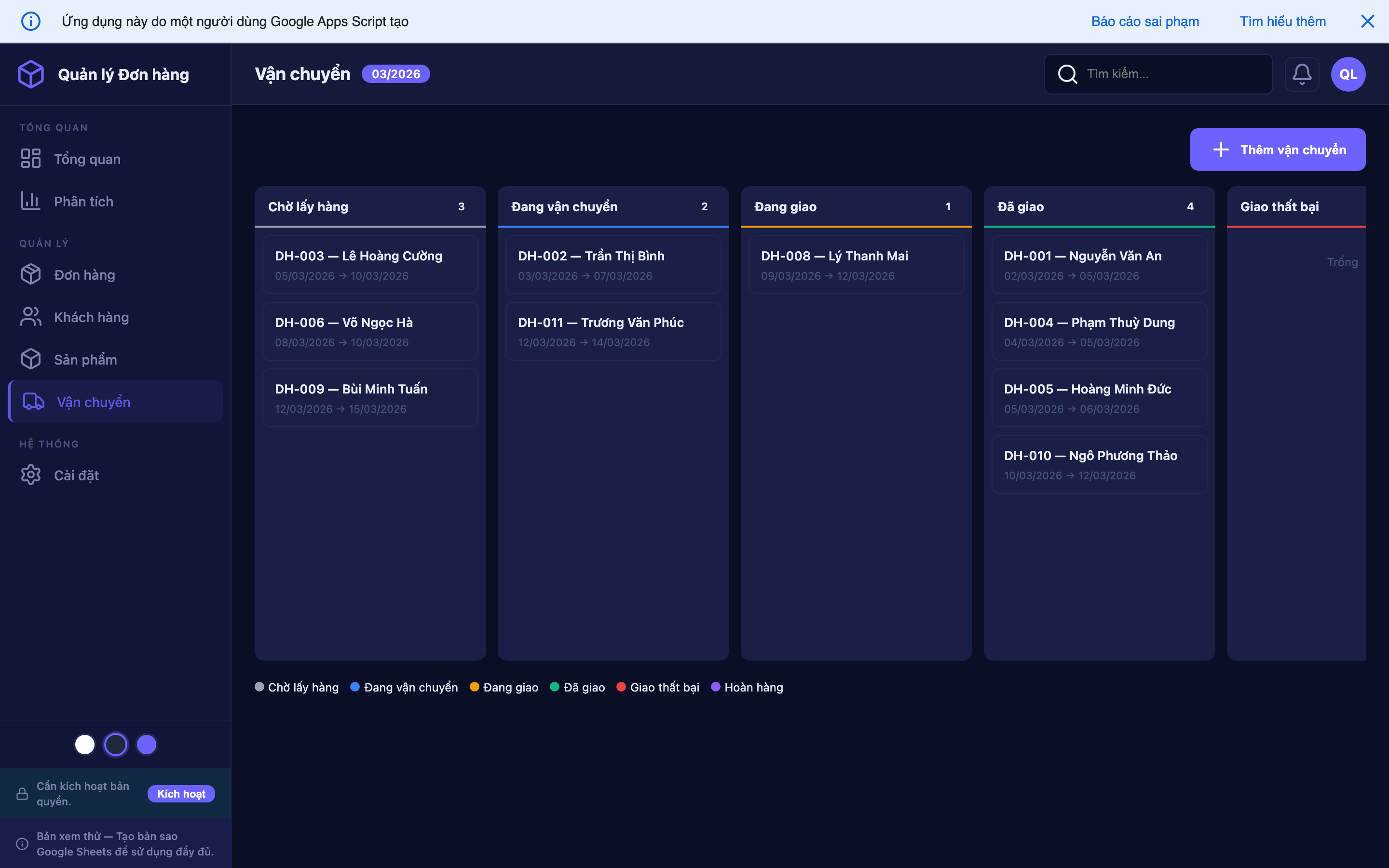 Quản lý Đơn hàng screenshot 6