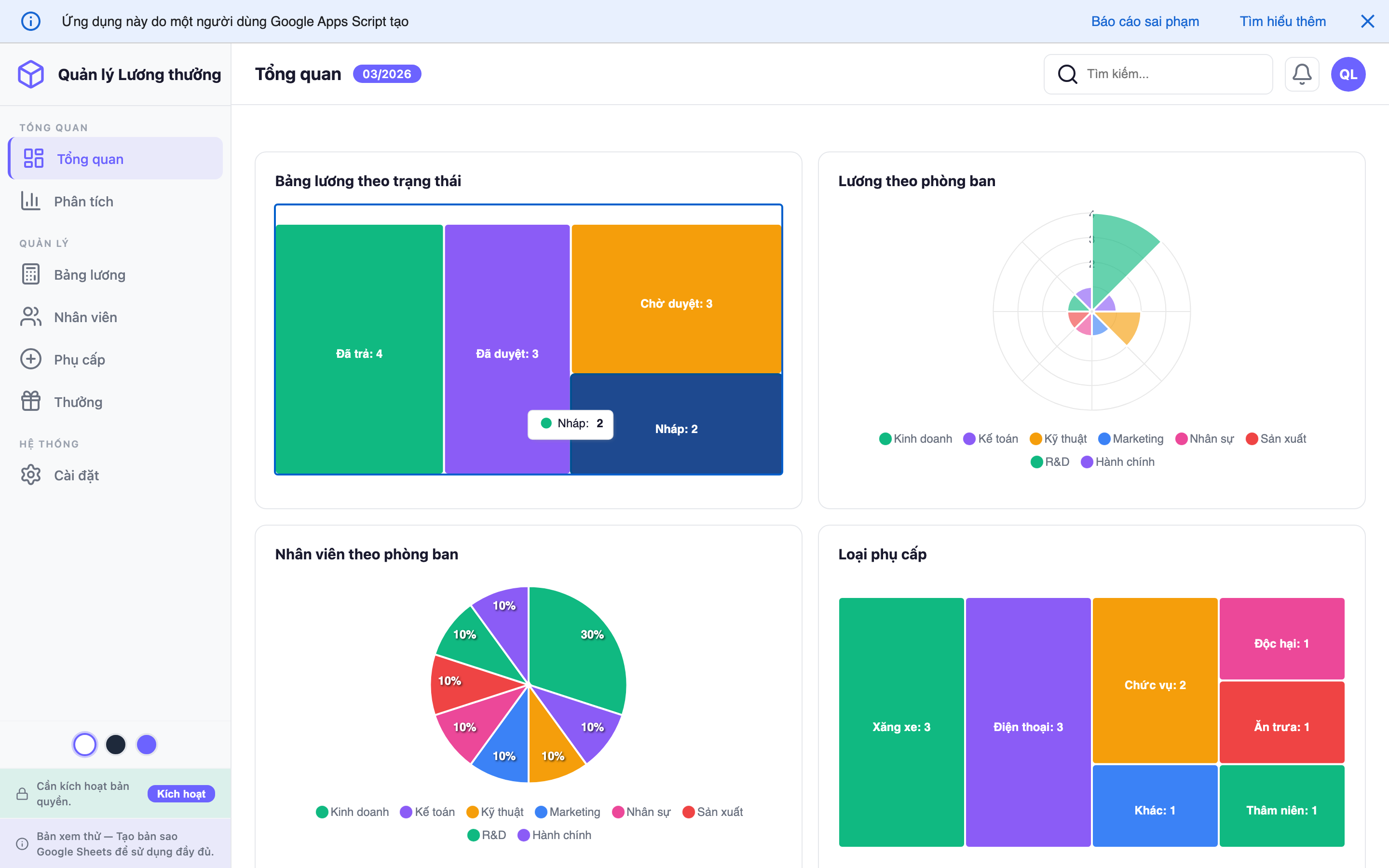 Quản lý Lương thưởng screenshot 1