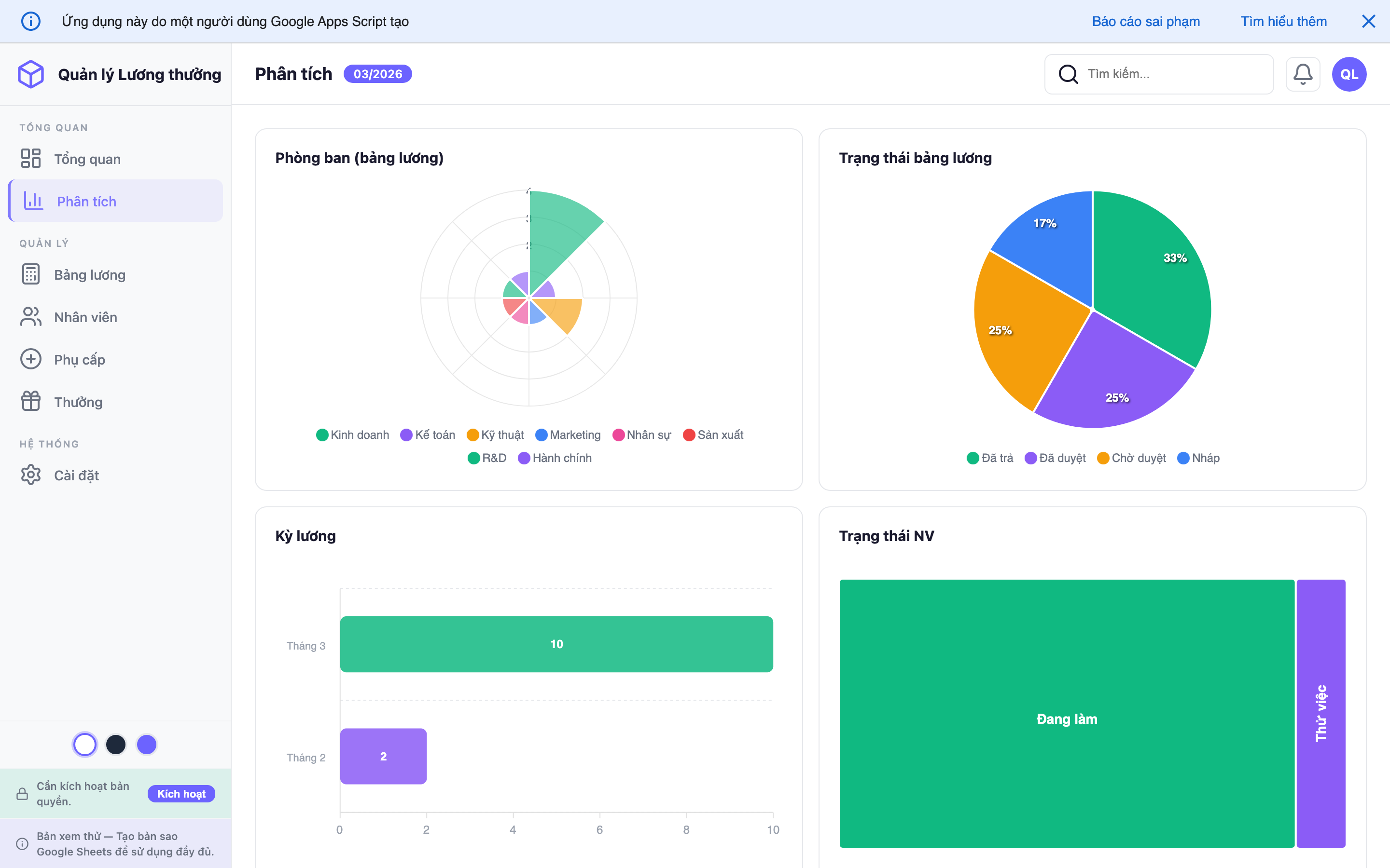 Quản lý Lương thưởng screenshot 2
