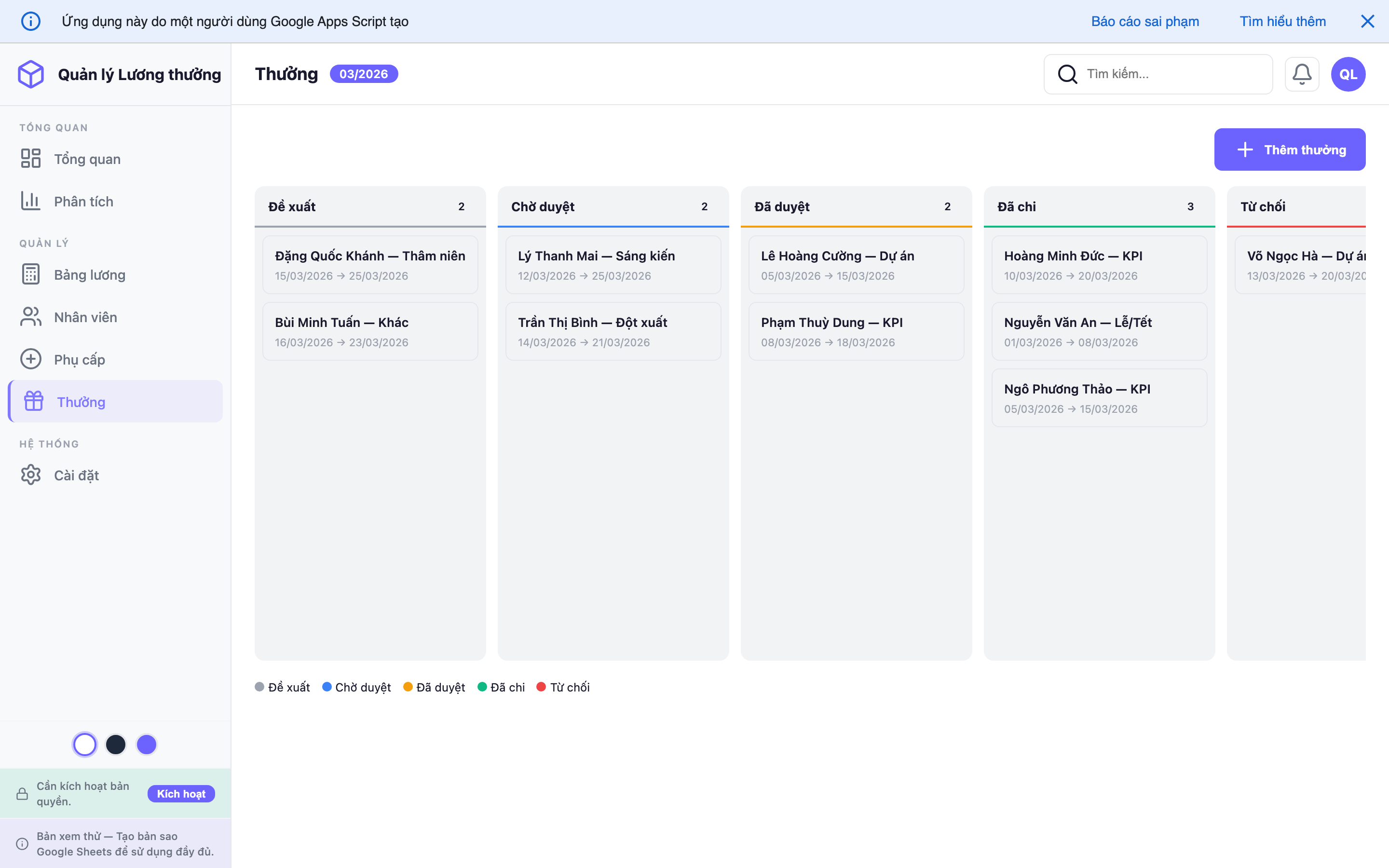 Quản lý Lương thưởng screenshot 6
