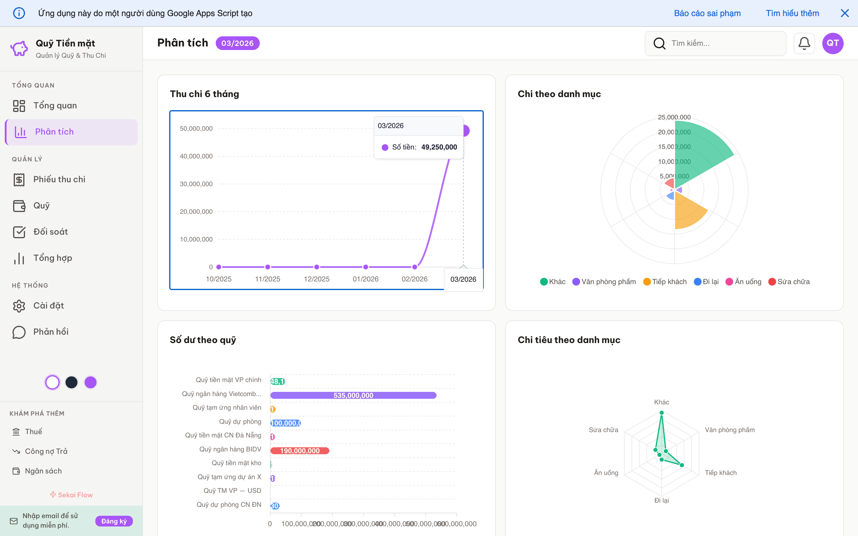 Quỹ Tiền mặt screenshot 3