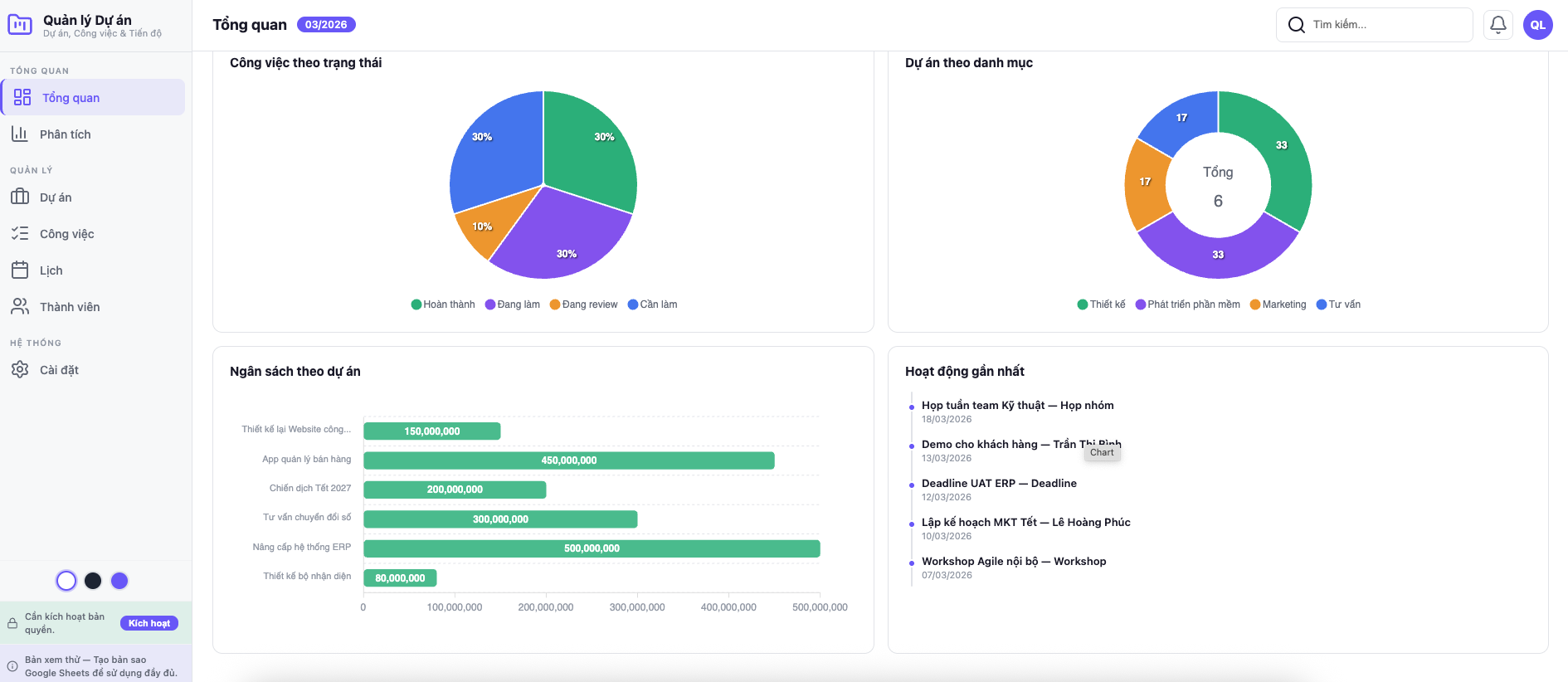 Quản lý Dự án screenshot 1