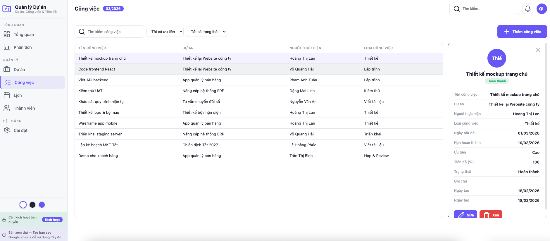 Quản lý Dự án screenshot 5