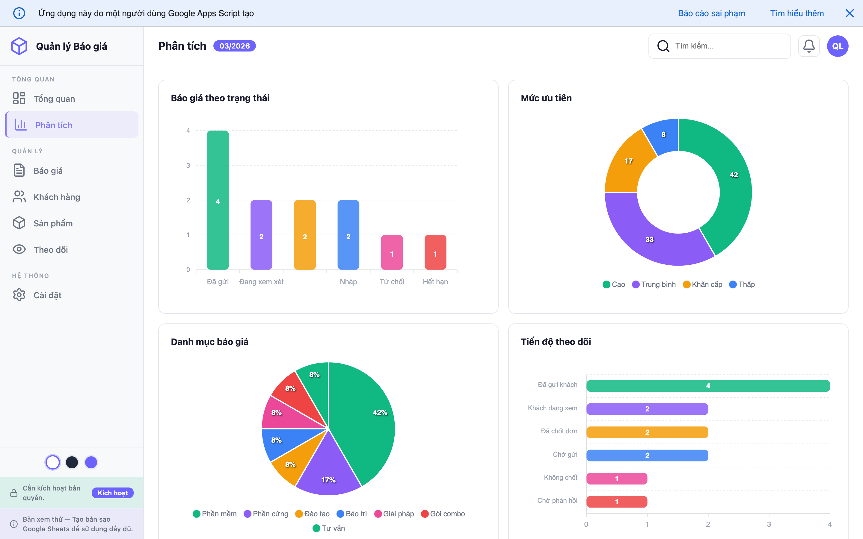 Quản lý Báo giá screenshot 2
