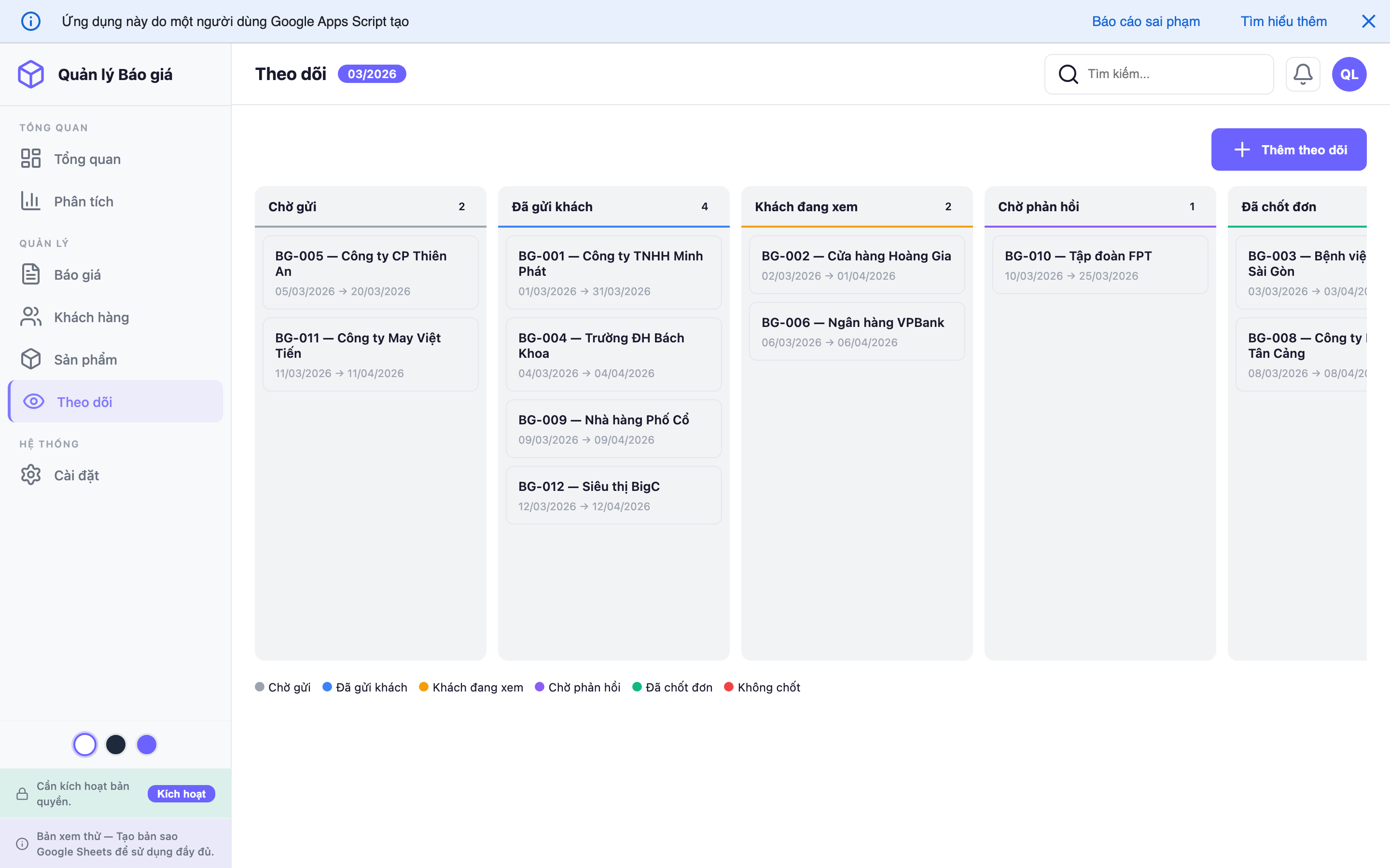 Quản lý Báo giá screenshot 6
