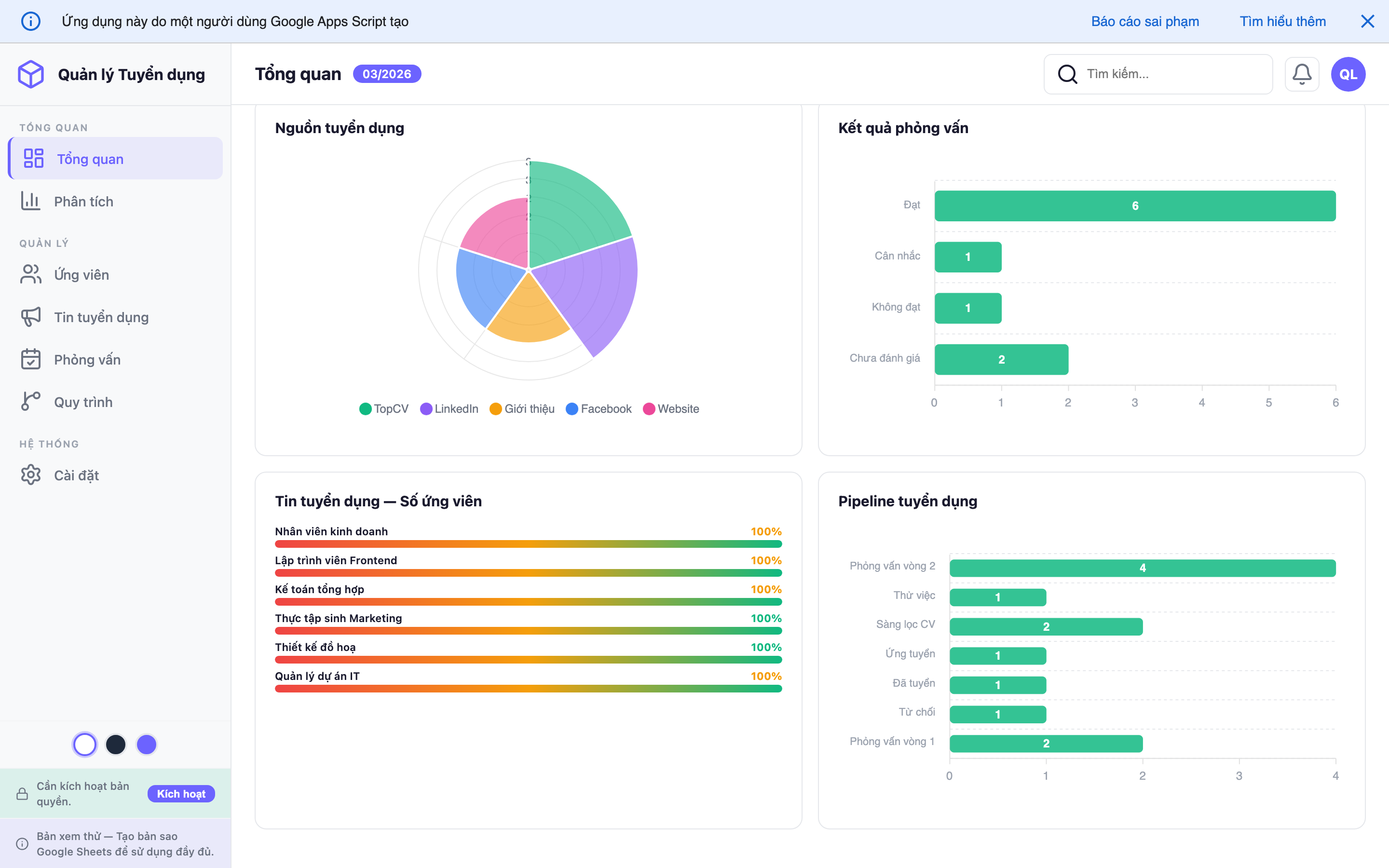Quản lý Tuyển dụng screenshot 1