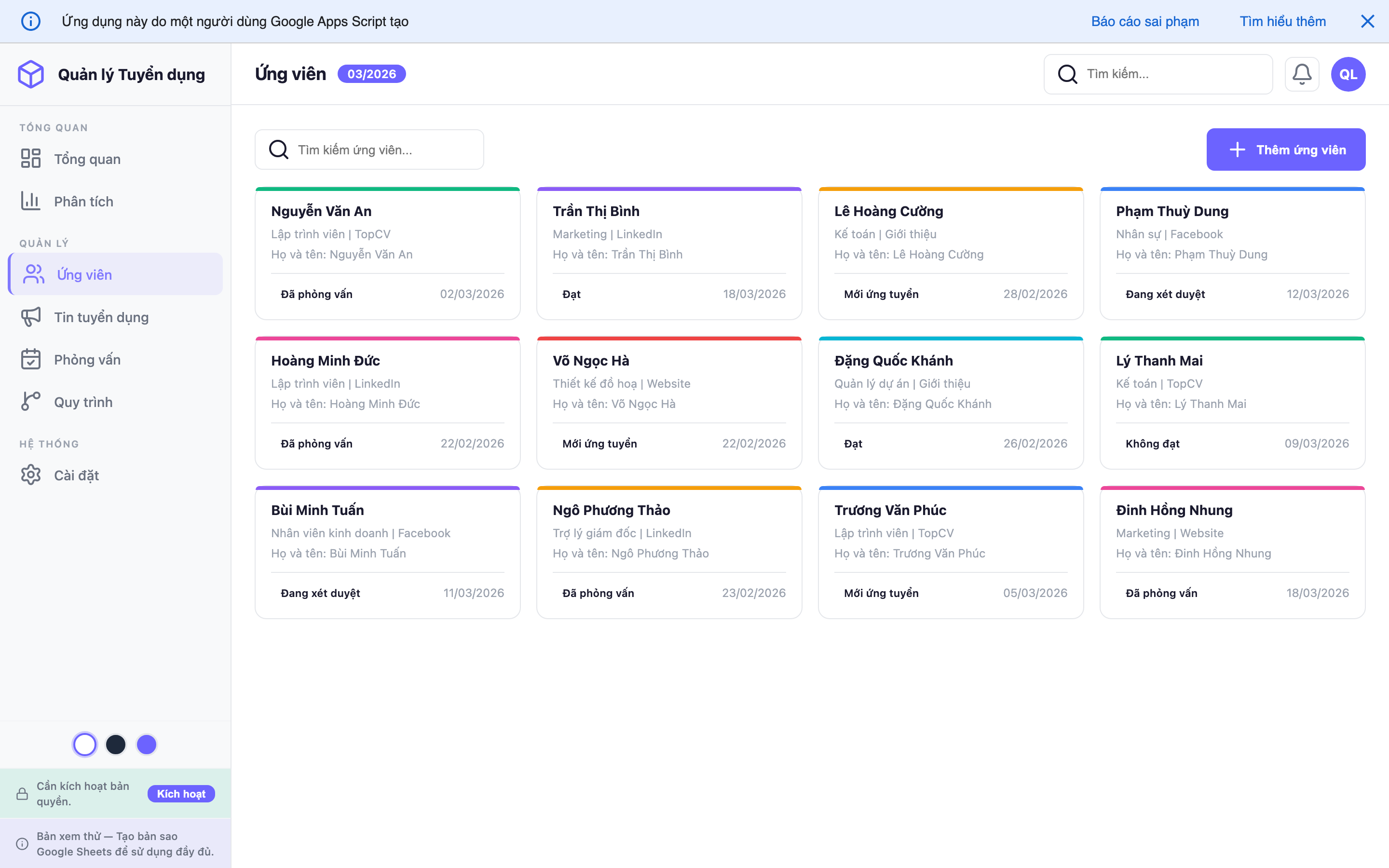 Quản lý Tuyển dụng screenshot 3