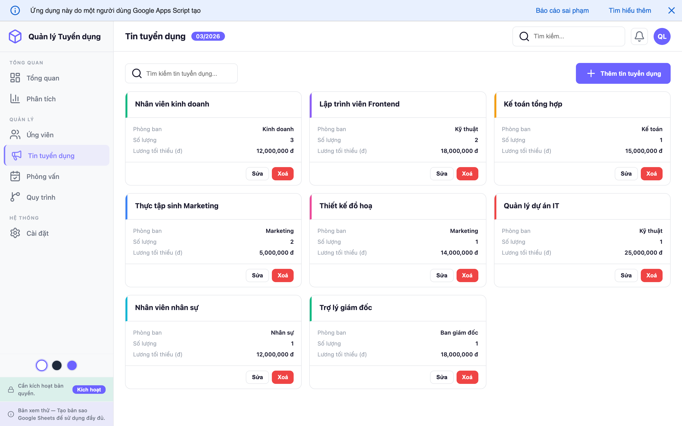 Quản lý Tuyển dụng screenshot 4
