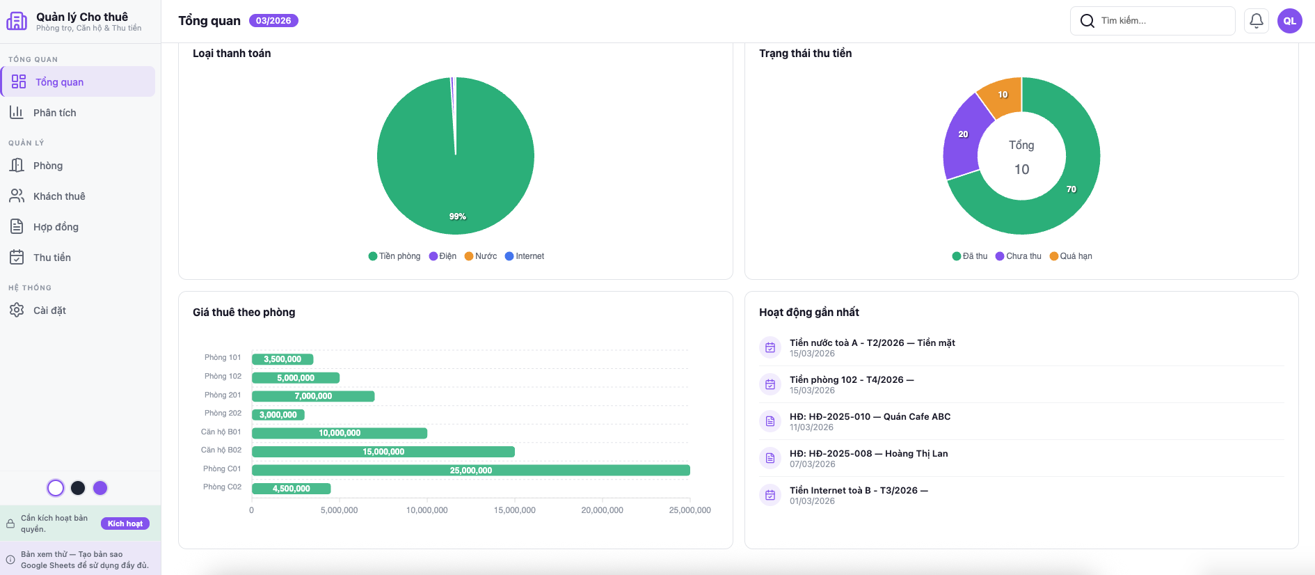 Quản lý Cho thuê screenshot 1