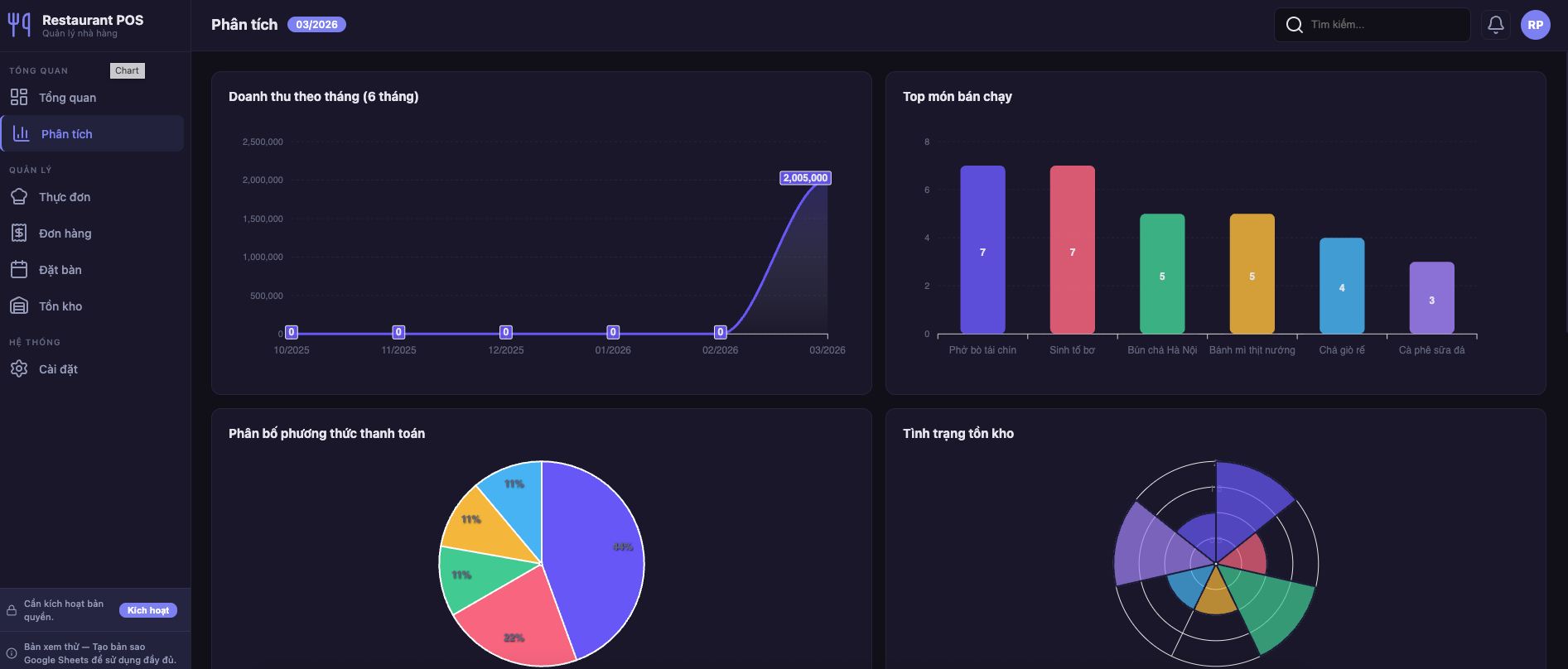 Quản lý Nhà hàng screenshot 2