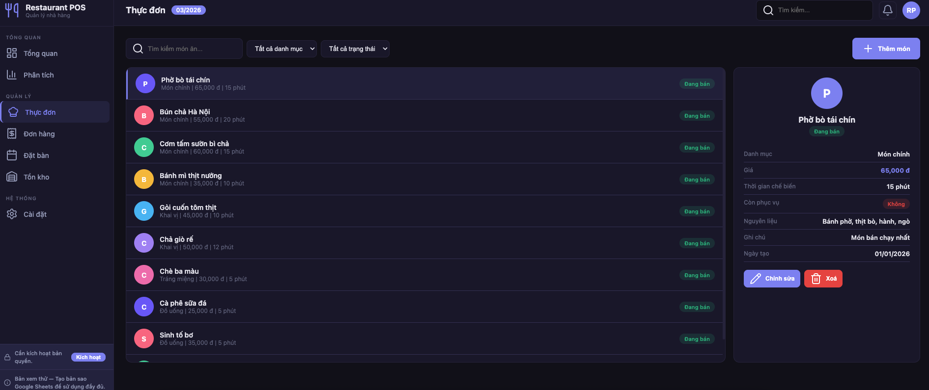 Quản lý Nhà hàng screenshot 4