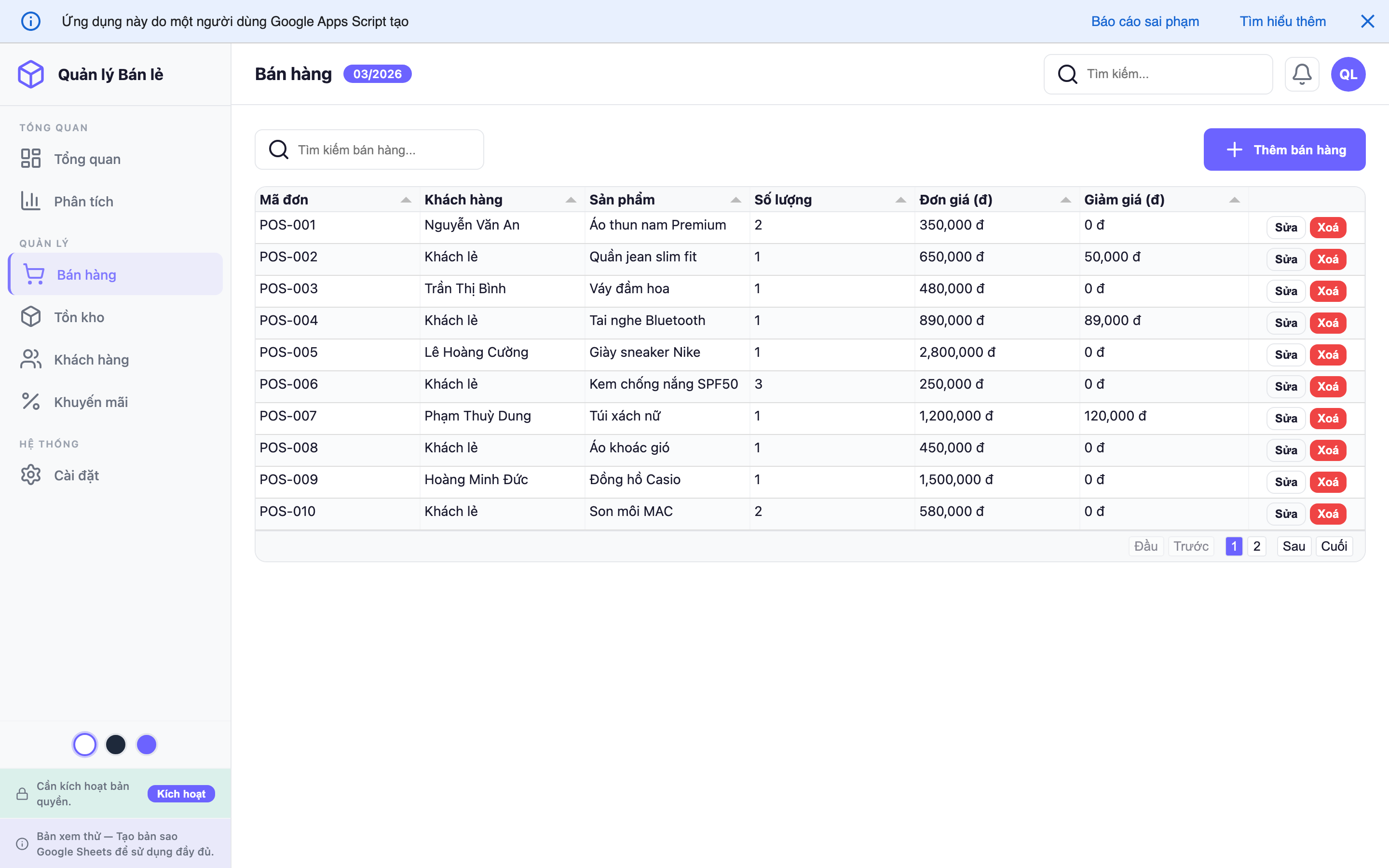 Quản lý Bán lẻ screenshot 3