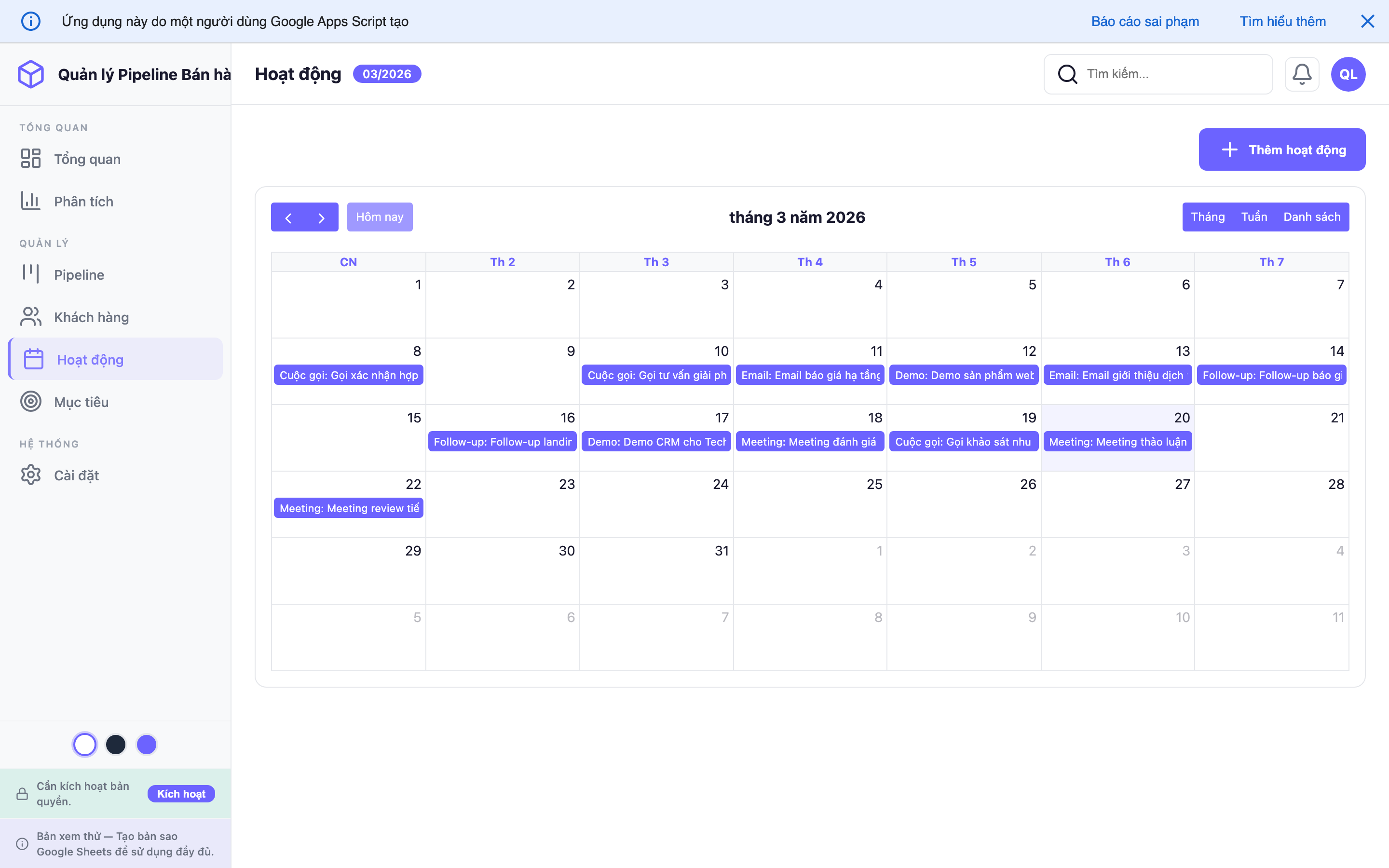 Phễu Bán hàng screenshot 5