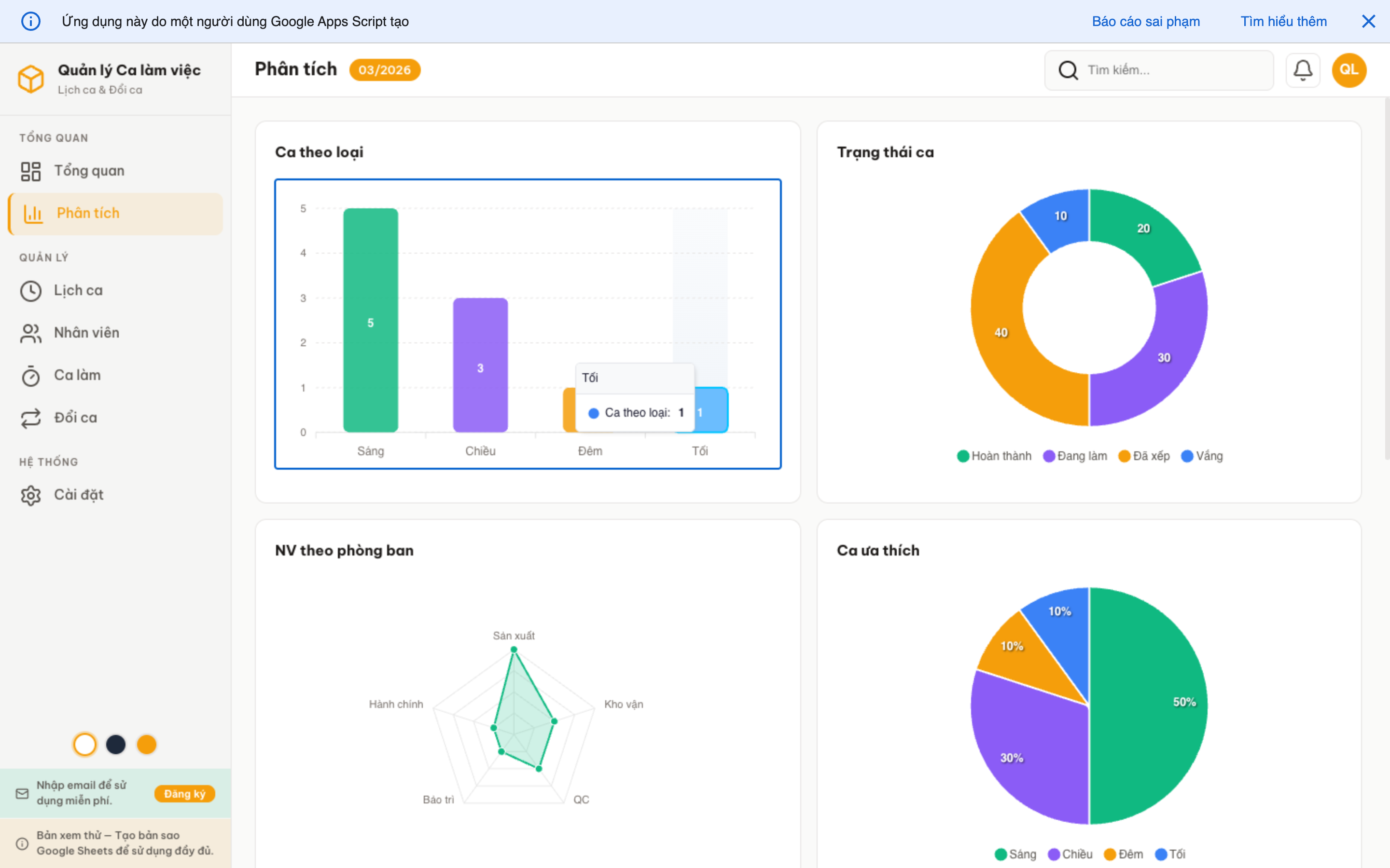 Ca làm việc screenshot 3