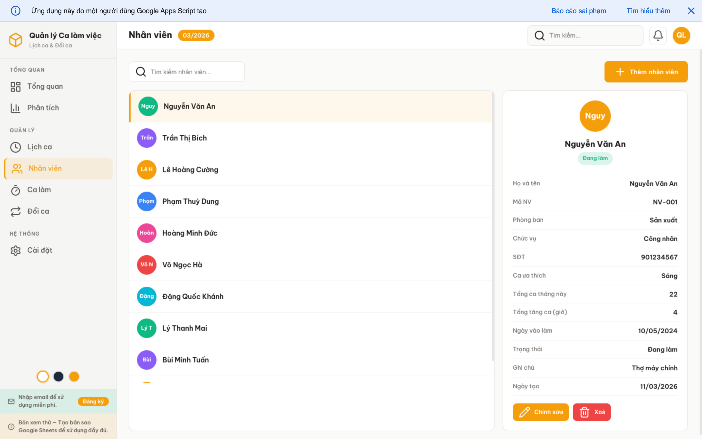 Ca làm việc screenshot 6