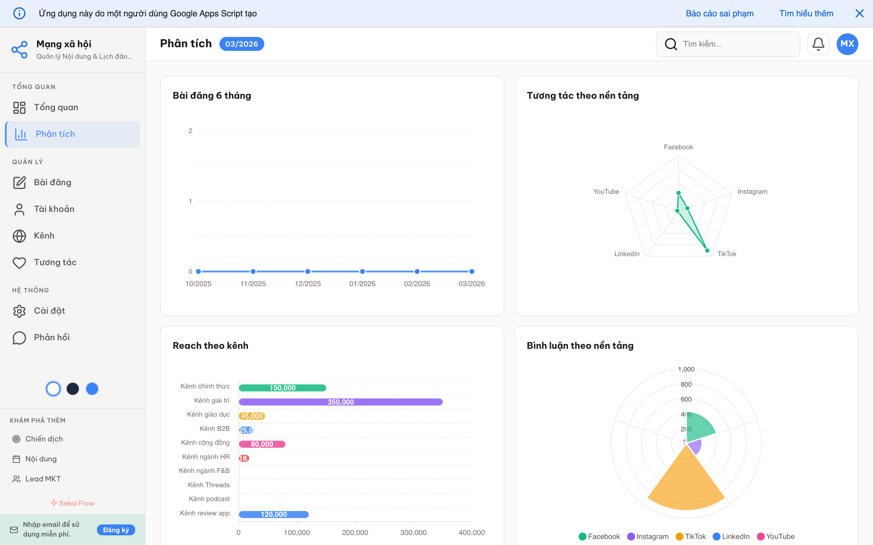 Mạng xã hội screenshot 2