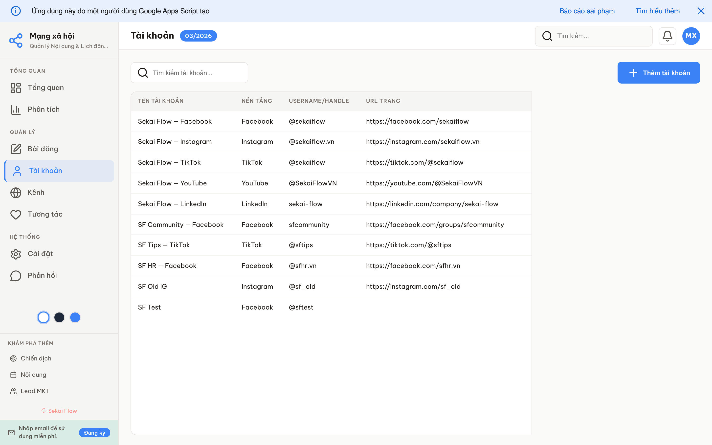 Mạng xã hội screenshot 5