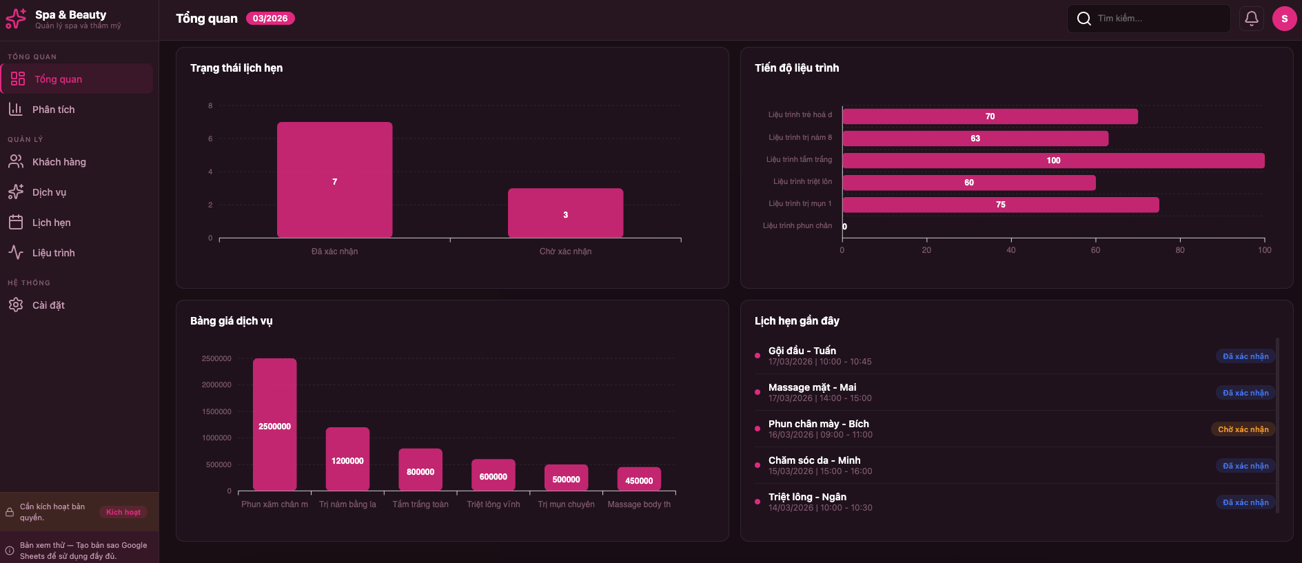 Spa & Làm đẹp screenshot 1