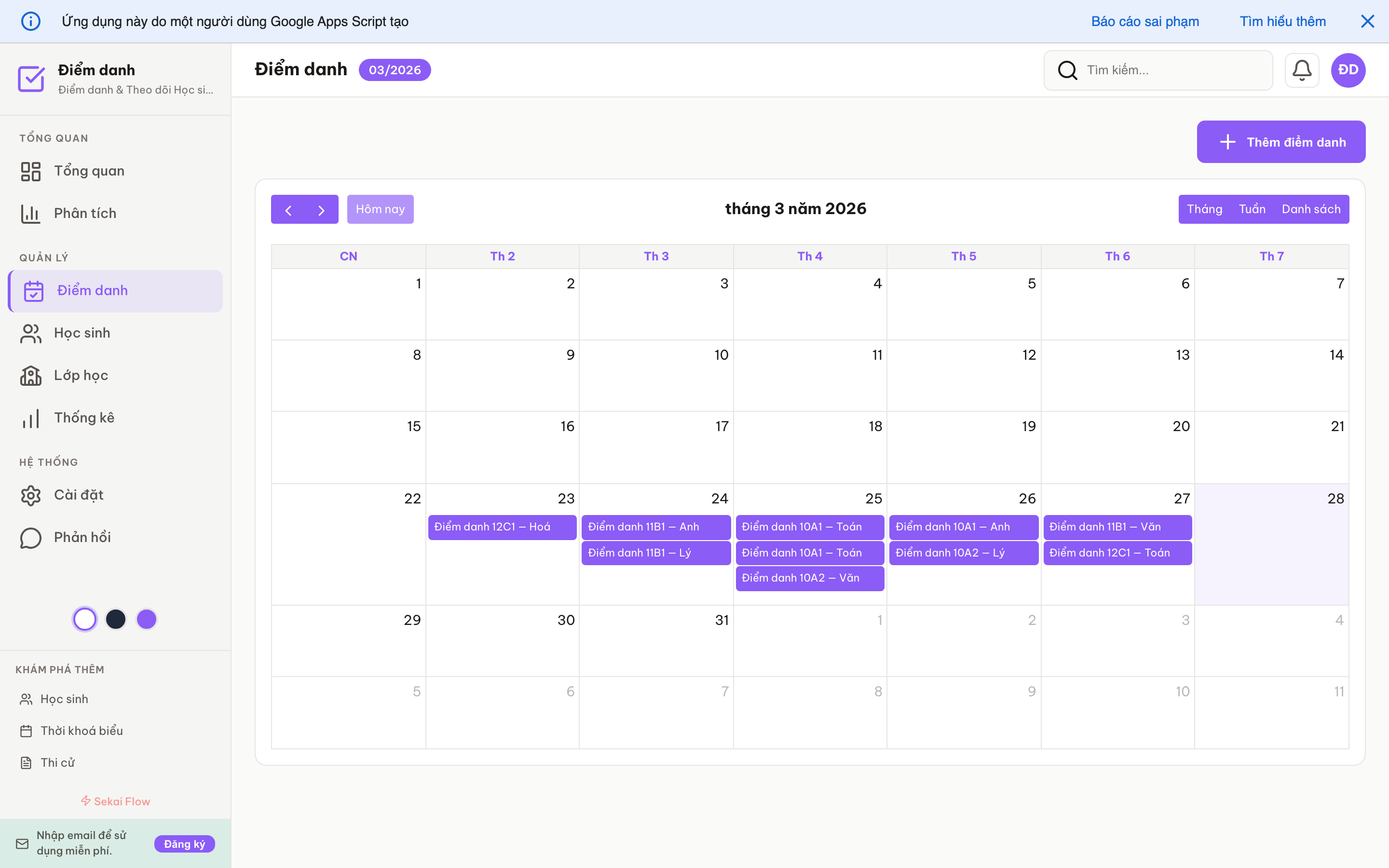 Điểm danh screenshot 4