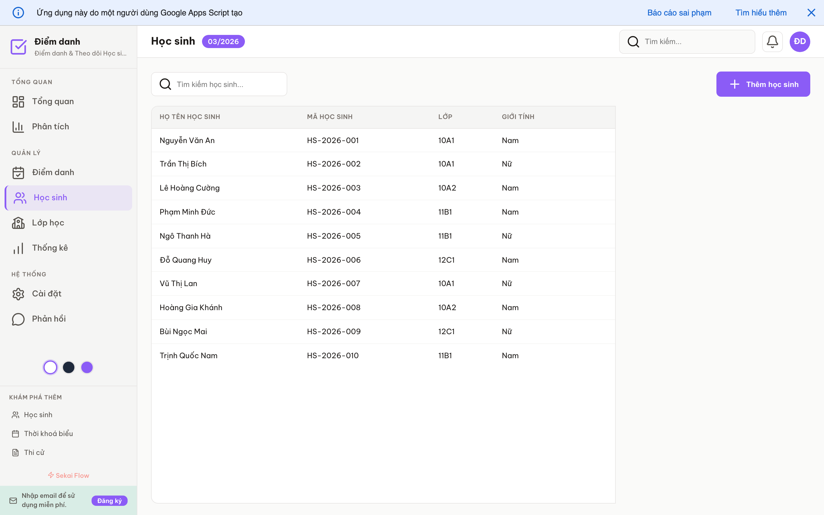 Điểm danh screenshot 5