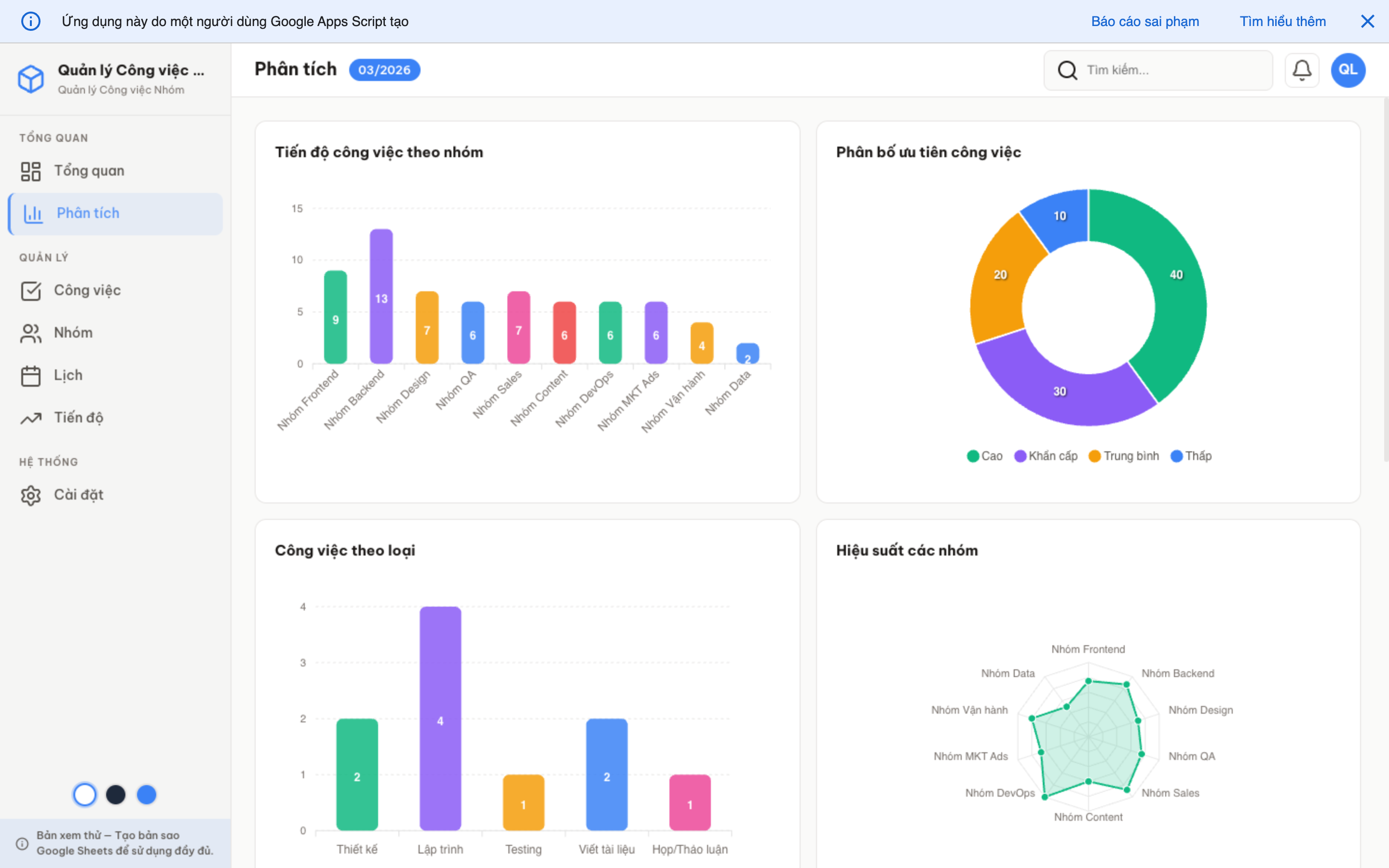 Công việc Nhóm screenshot 2