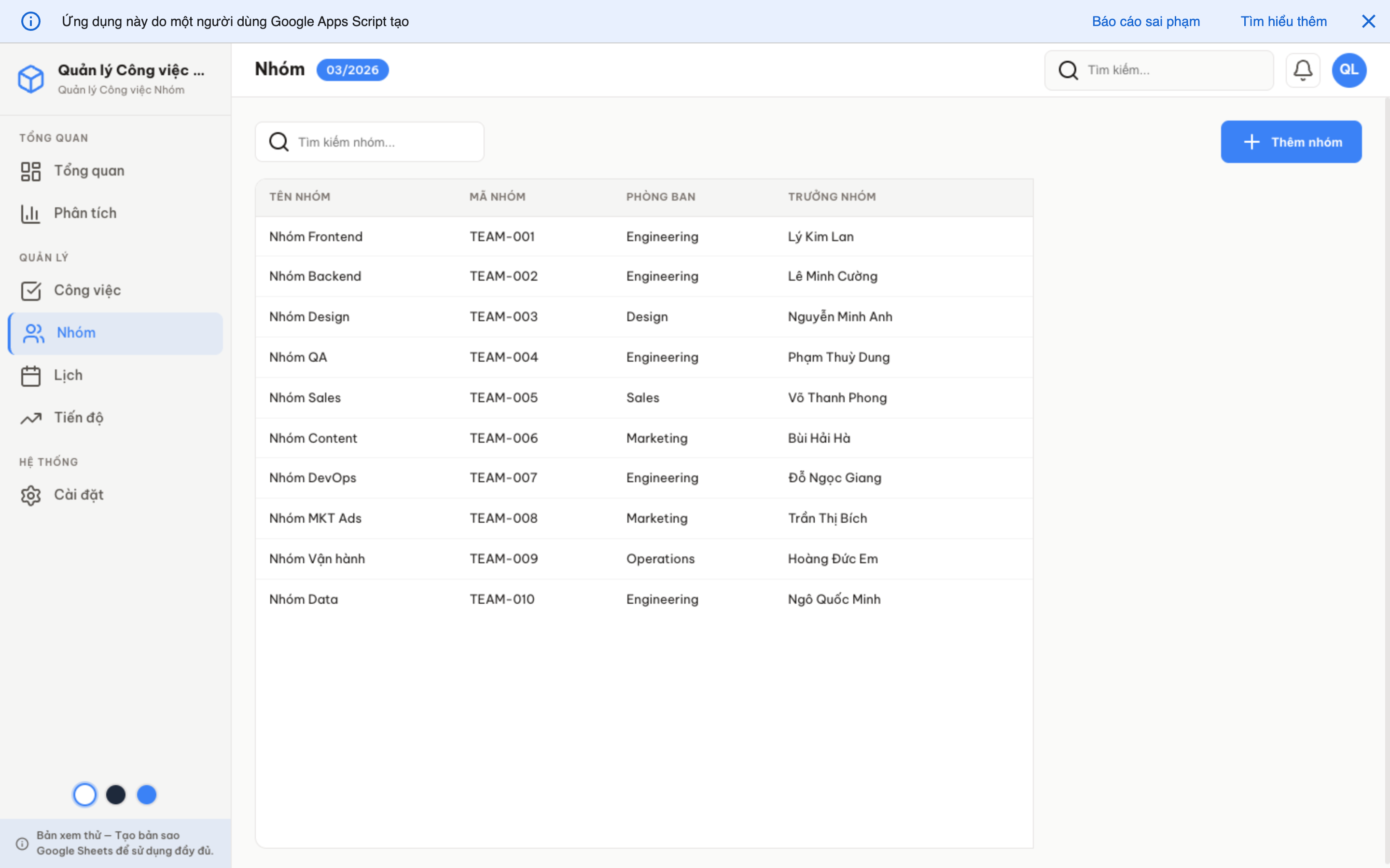 Công việc Nhóm screenshot 5