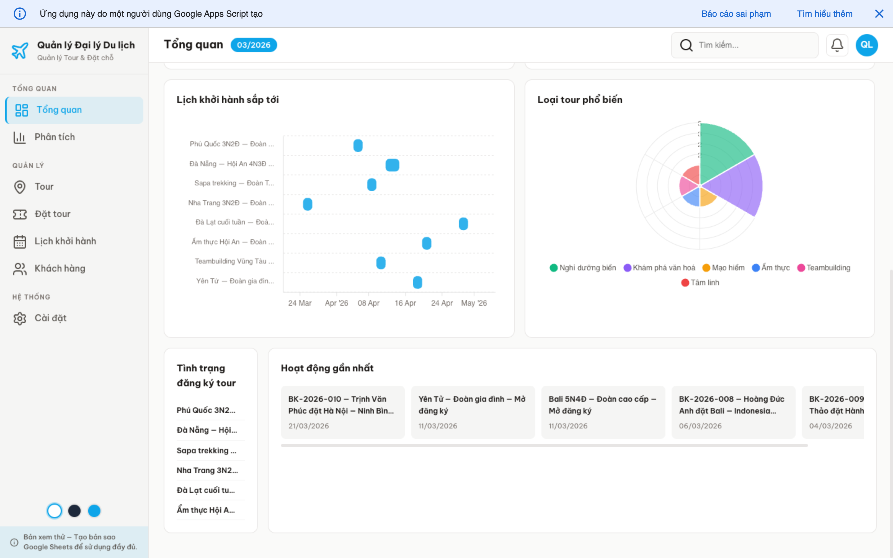 Đại lý Du lịch screenshot 1