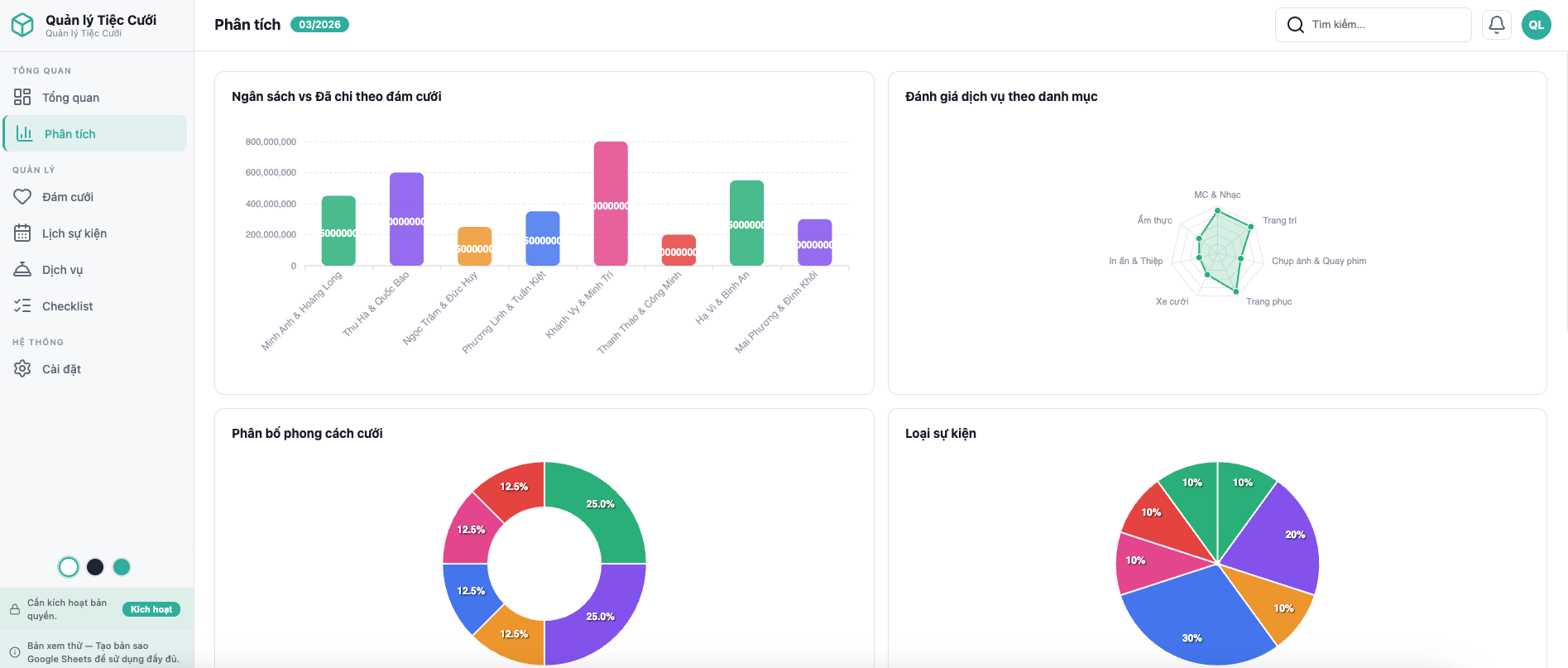 Quản lý Tiệc Cưới screenshot 2