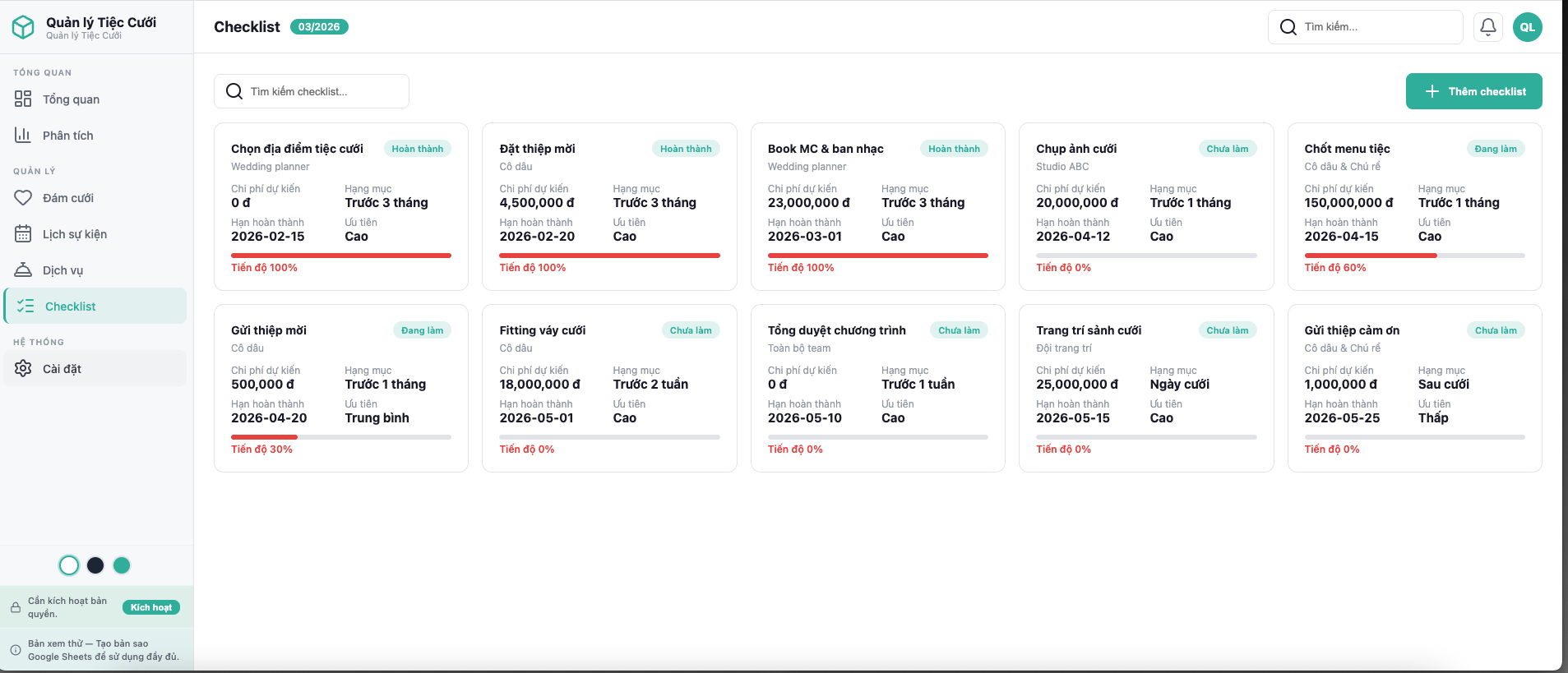 Quản lý Tiệc Cưới screenshot 6