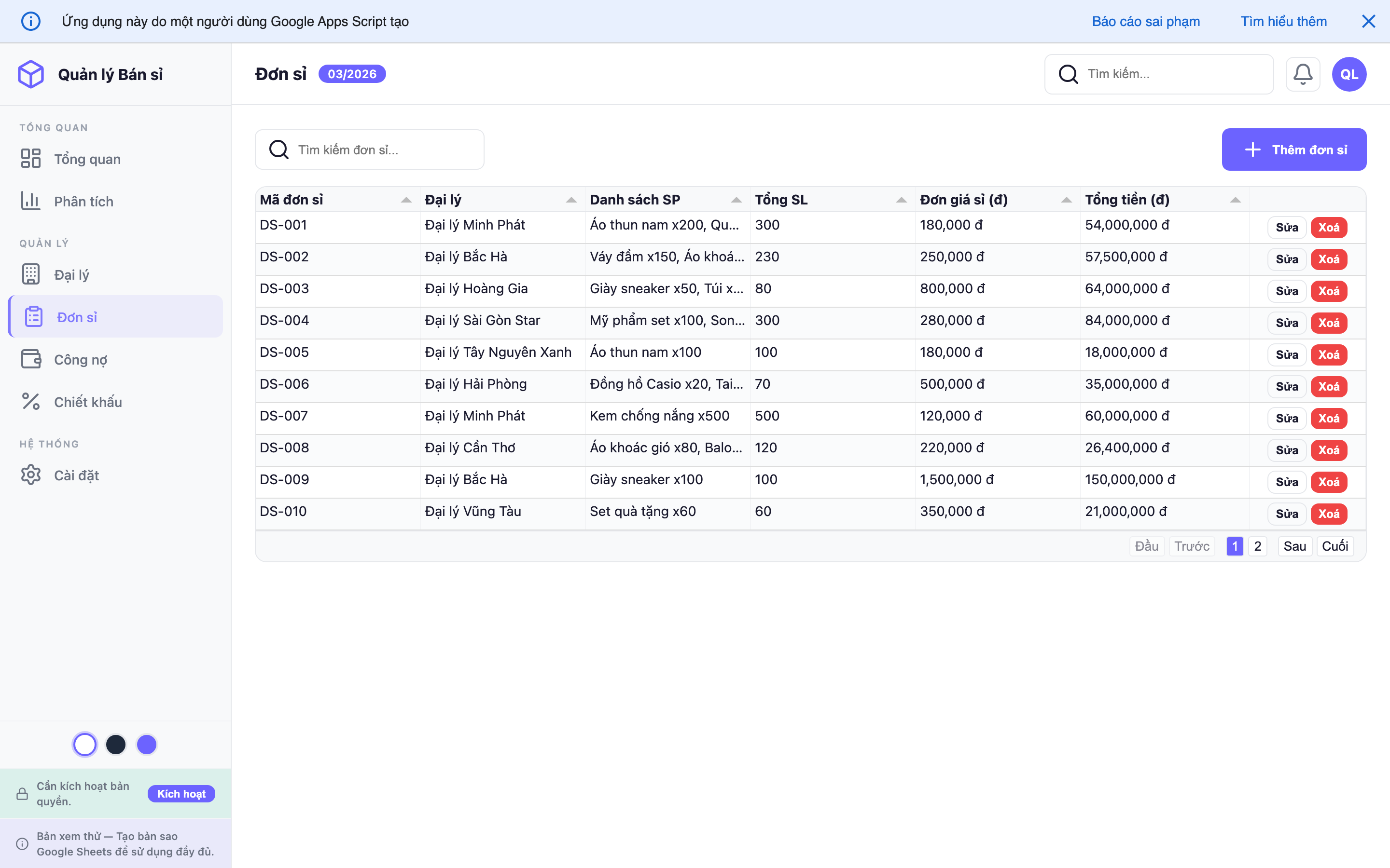 Quản lý Bán sỉ screenshot 4